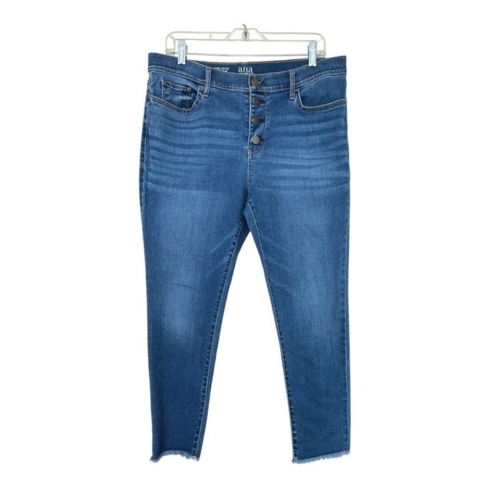 a.n.a Blue Cropped Jeans with Raw Hem Size 14P